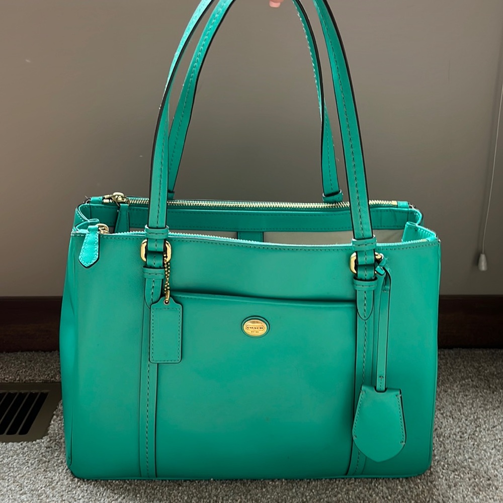 Teal Coach handbag